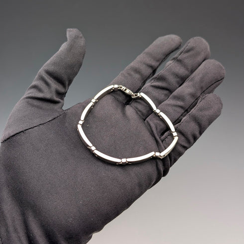 ヴィンテージ 純銀製 バーリンク ブレスレット 20g