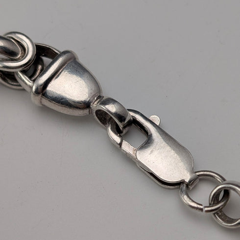 British Vintage Sterling Silver Byzantine Chain Bracelet 30g