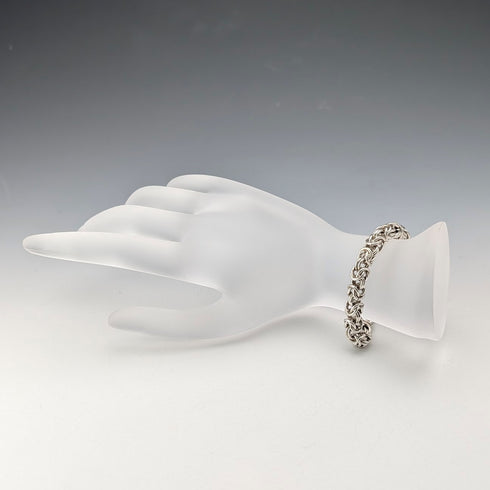 British Vintage Sterling Silver Byzantine Chain Bracelet 25g SH