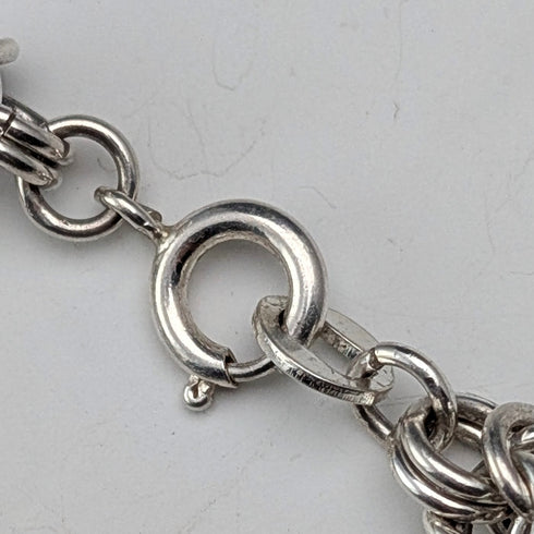 British Vintage Sterling Silver Byzantine Chain Bracelet 25g SH