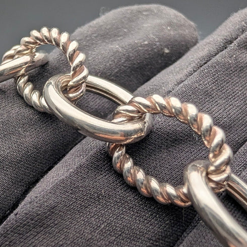 Vintage Sterling Silver Ring Chain Bracelet 18g MILOR ITALY