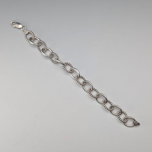 Vintage Sterling Silver Ring Chain Bracelet 18g MILOR ITALY