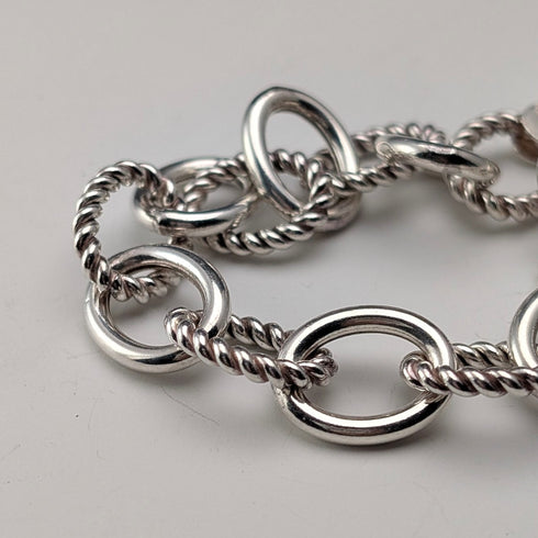 Vintage Sterling Silver Ring Chain Bracelet 18g MILOR ITALY