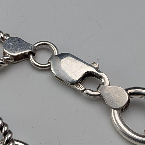 Vintage Sterling Silver Ring Chain Bracelet 18g MILOR ITALY