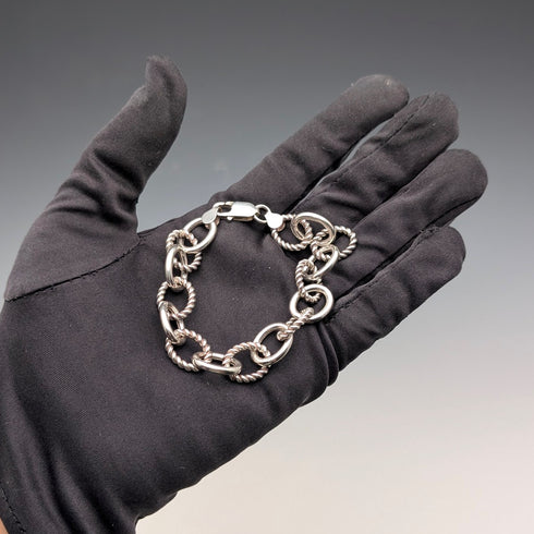 Vintage Sterling Silver Ring Chain Bracelet 18g MILOR ITALY