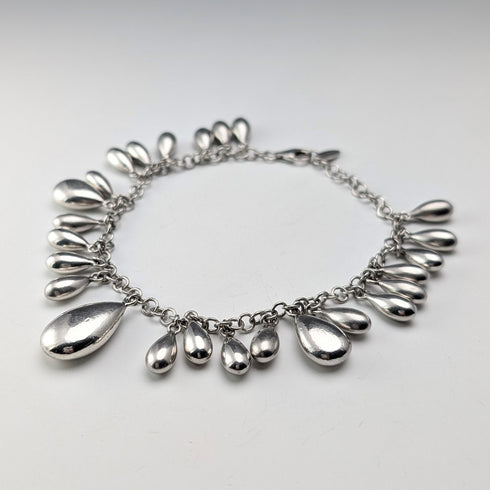British Vintage Sterling Silver Drop Bracelet 60g Jasper Conran