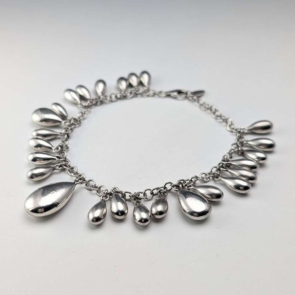 英国ヴィンテージ 純銀製 ドロップ ブレスレット 60g Jasper Conran