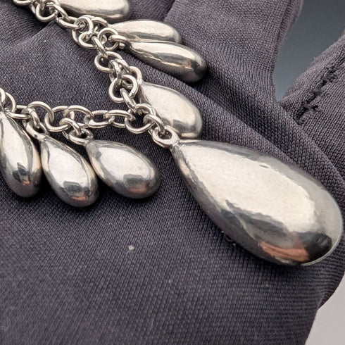 英国ヴィンテージ 純銀製 ドロップ ブレスレット 60g Jasper Conran