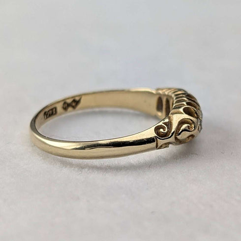 Antique K18 Gold 5-Stone Diamond Ring (Size 13) AH
