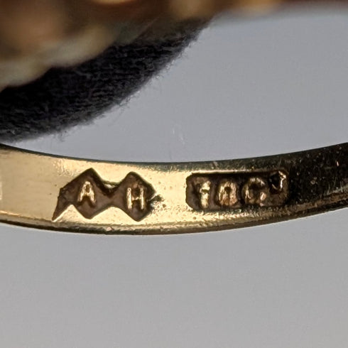 アンティーク K18ゴールド 5ストーンダイヤモンドリング(13号) 指輪 AH