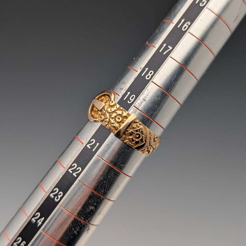 1890年 英國古董 K18黃金 皮帶設計戒指 4.5g(20號) 戒指