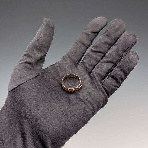 1890年 英國古董 K18黃金 皮帶設計戒指 4.5g(20號) 戒指