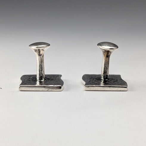 英国ヴィンテージ 純銀製 フラッグデザイン カフリンクス カフスボタン St.Justin