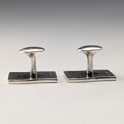 英国ヴィンテージ 純銀製 フラッグデザイン カフリンクス カフスボタン St.Justin