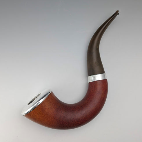 1911 Antique British Silver-Decorated Large Calabash Pipe, Nathan & Hayes