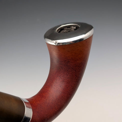 1911 Antique British Silver-Decorated Large Calabash Pipe, Nathan & Hayes