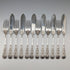 Antique English Silver Plate Fish Cutlery, 6 pairs, circa 1905, James Dixon & Sons, in a wooden box.
