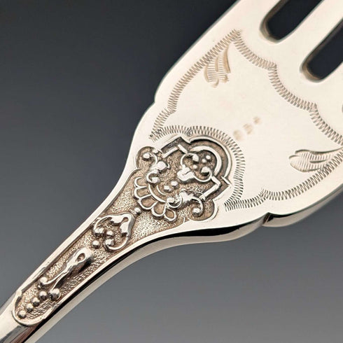 1905年頃 英国アンティーク シルバープレート製フィッシュカトラリー6ペア James Dixon&Sons 木箱入り