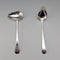 Pair of antique British sterling silver baby feeder spoons, total weight 22g.