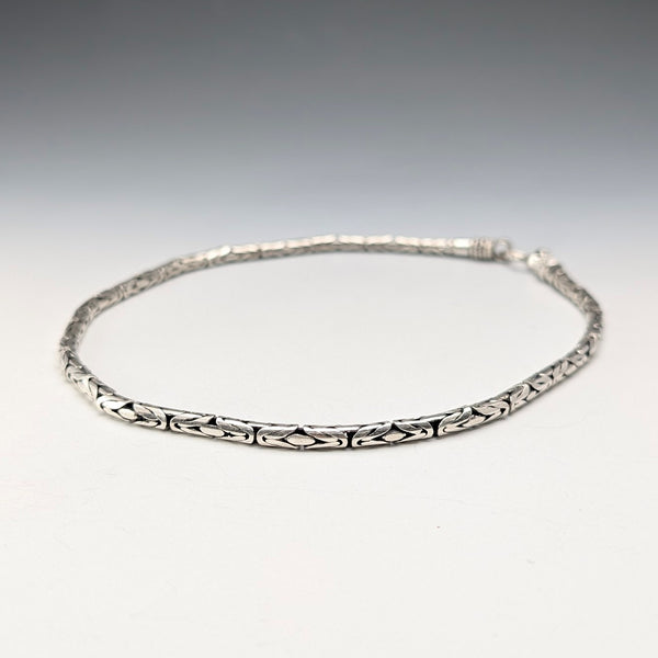 Vintage Sterling Silver Byzantine Chain Necklace, 42cm, 47g