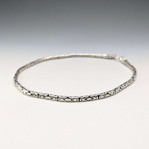 Vintage Sterling Silver Byzantine Chain Necklace, 42cm, 47g