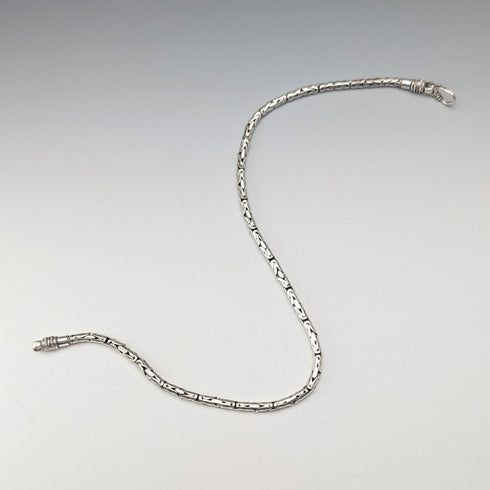 Vintage Sterling Silver Byzantine Chain Necklace, 42cm, 47g