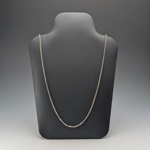 Vintage Sterling Silver Curb Chain Necklace, 77cm, 15.5g