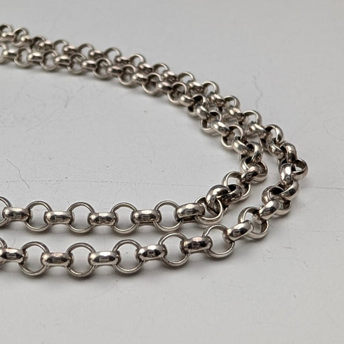 Vintage Sterling Silver Curb Chain Necklace, 77cm, 15.5g