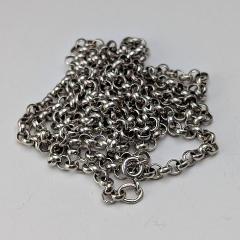 Vintage Sterling Silver Curb Chain Necklace, 77cm, 15.5g