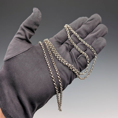 Vintage Sterling Silver Curb Chain Necklace, 77cm, 15.5g