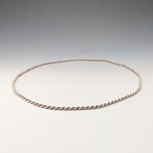 British Vintage Sterling Silver Twist Chain Necklace, 60cm, 15.7g