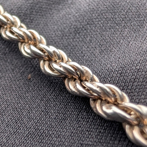 British Vintage Sterling Silver Twist Chain Necklace, 60cm, 15.7g