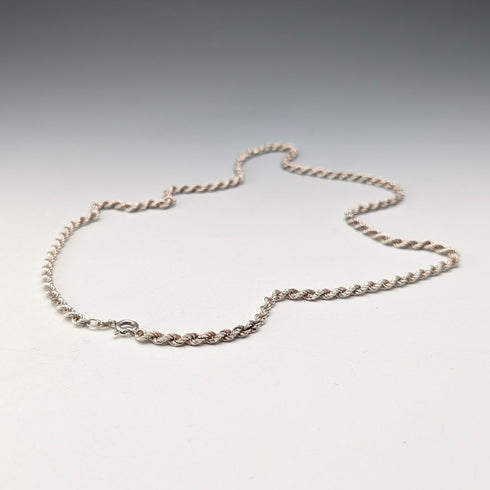 British Vintage Sterling Silver Twist Chain Necklace, 60cm, 15.7g