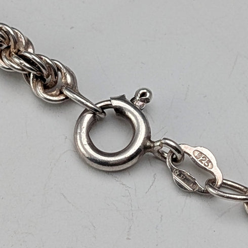 British Vintage Sterling Silver Twist Chain Necklace, 60cm, 15.7g