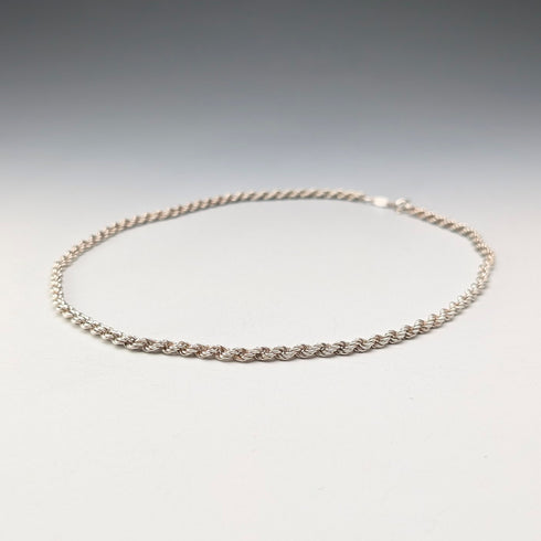 British Vintage Sterling Silver Twist Chain Necklace 45cm 9g GHG