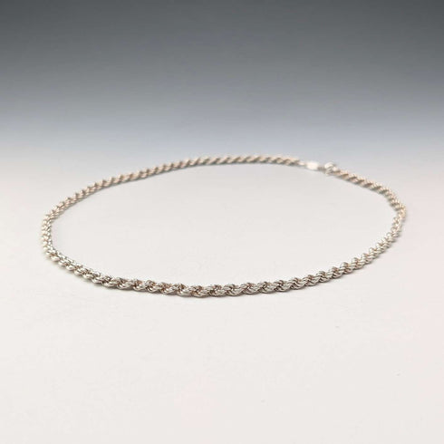 英国ヴィンテージ 純銀製 ツイストチェーン ネックレス45cm 9g G.H.G