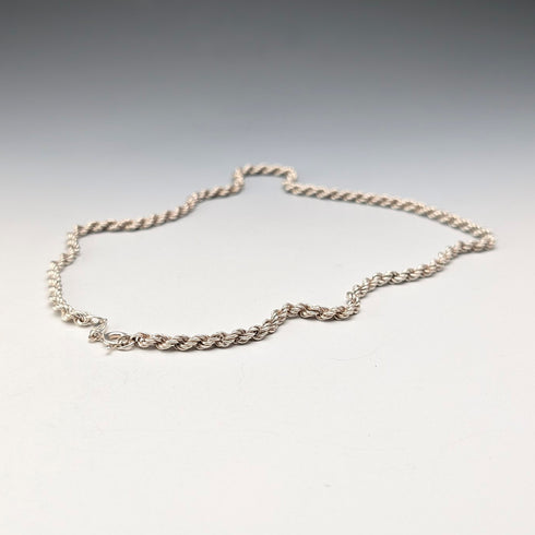 British Vintage Sterling Silver Twist Chain Necklace 45cm 9g GHG