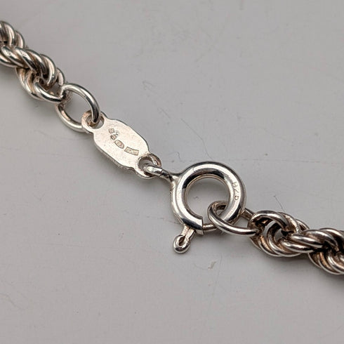 British Vintage Sterling Silver Twist Chain Necklace 45cm 9g GHG