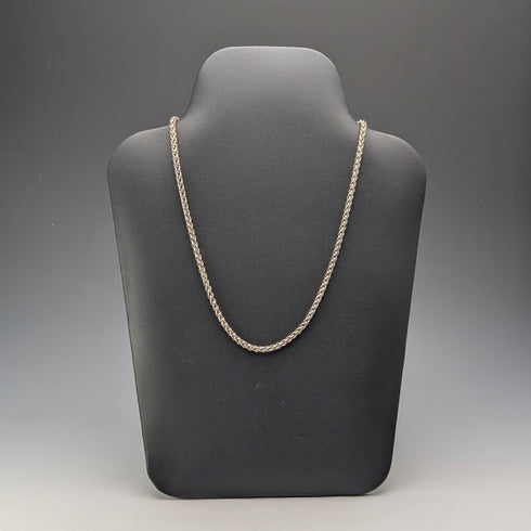 Vintage Sterling Silver Spiga Chain Necklace, 50cm, 20.5g