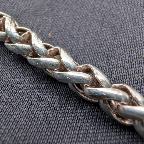 Vintage Sterling Silver Spiga Chain Necklace, 50cm, 20.5g