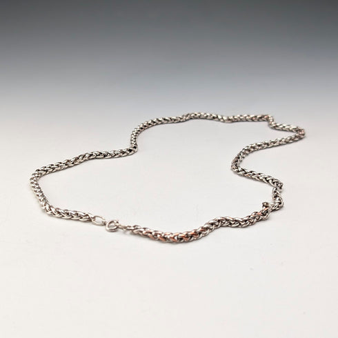 Vintage Sterling Silver Spiga Chain Necklace, 50cm, 20.5g