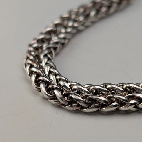 Vintage Sterling Silver Spiga Chain Necklace, 50cm, 20.5g