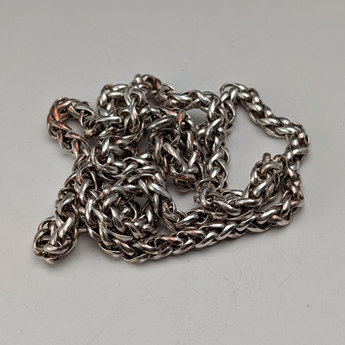 Vintage Sterling Silver Spiga Chain Necklace, 50cm, 20.5g