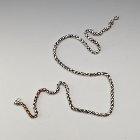 Vintage Sterling Silver Spiga Chain Necklace, 50cm, 20.5g