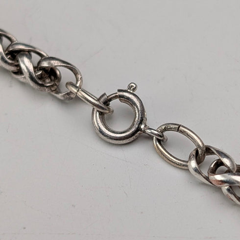 Vintage Sterling Silver Spiga Chain Necklace, 50cm, 20.5g