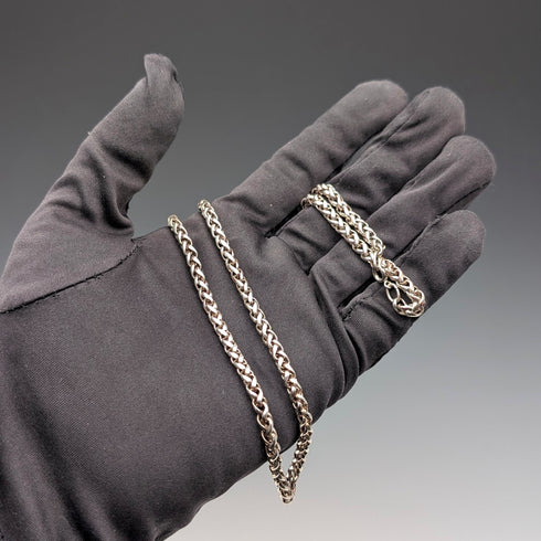 Vintage Sterling Silver Spiga Chain Necklace, 50cm, 20.5g