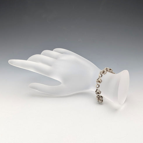 Vintage 800 Sterling Silver Knot Chain Necklace & Bracelet, Total 63g