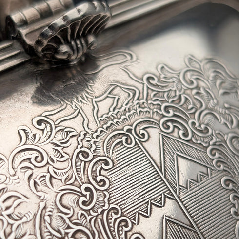 British Vintage Silverplate Small Silent Butler by Barker Ellis