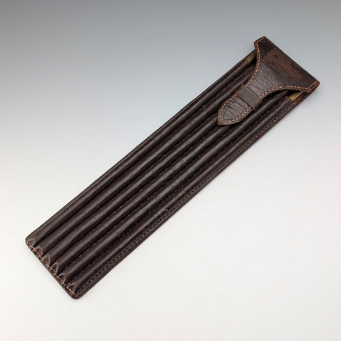 【On Hold】Antique Brass & Boxwood Barrel Measure with Leather Case