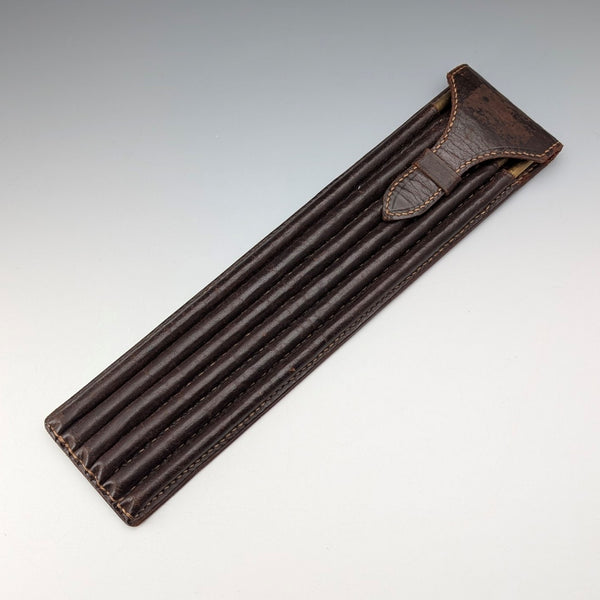 【On Hold】Antique Brass & Boxwood Barrel Measure with Leather Case